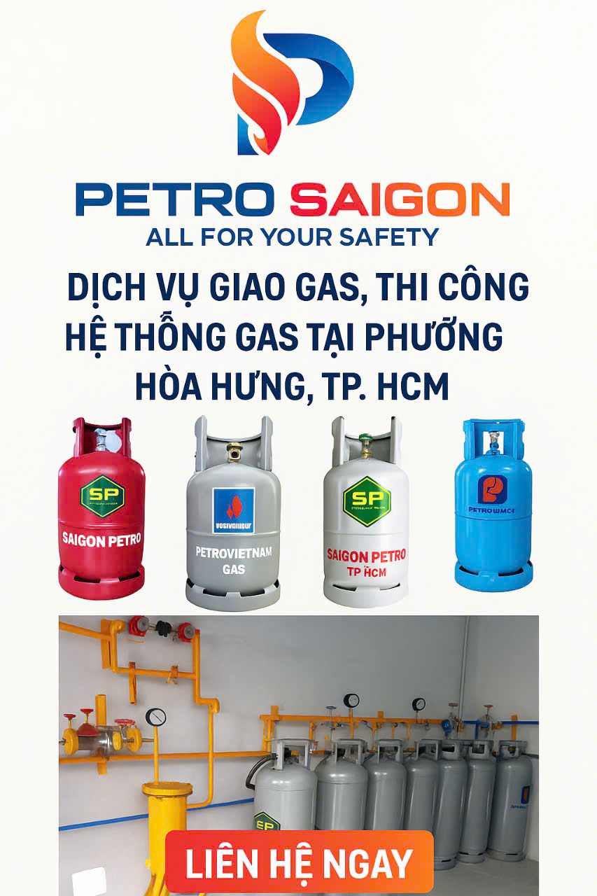 Dịch Vụ Giao Gas – Thi Công Hệ Thống Gas Tại Phường Hòa Hưng, TP.HCM